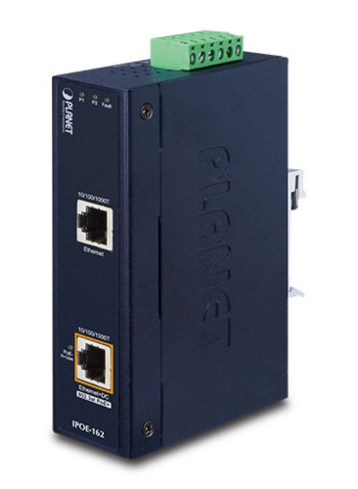 Planet Industrial IEEE 802.3at Gigabit Power over Ethernet Plus Injector | IPOE-162 Network Switch Planet