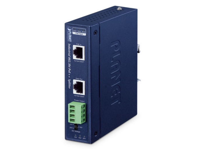Planet IPOE-173S Industrial Single-Port 10/100/1000Mbps 802.3bt PoE++ Splitter Network Splitter Planet