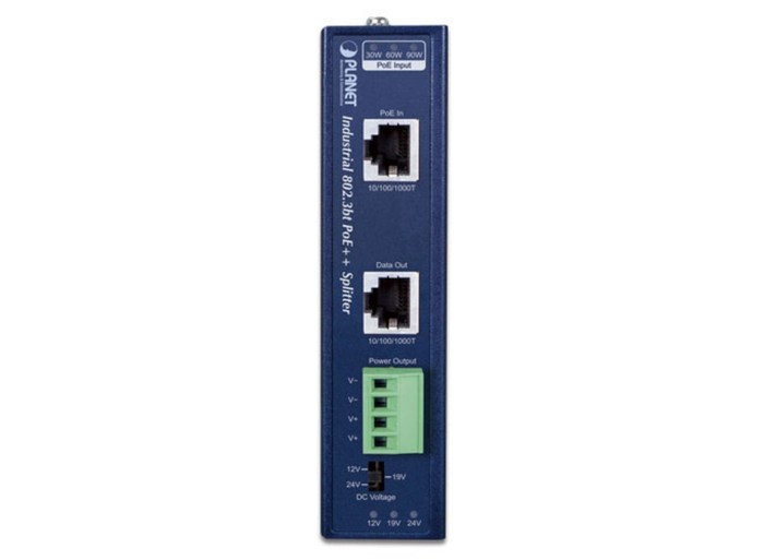 Planet IPOE-173S Industrial Single-Port 10/100/1000Mbps 802.3bt PoE++ Splitter Network Splitter Planet