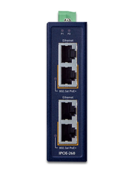 Planet Industrial 2-port 10/100/1000T 802.3at PoE+ Injector Hub | IPOE-260 Network Switch Planet