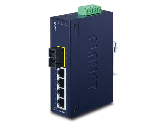 Planet 4-Port 10/100Base-TX + 1-Port 100Base-FX Industrial Fast Ethernet Switch | ISW-511 Network Switch Planet