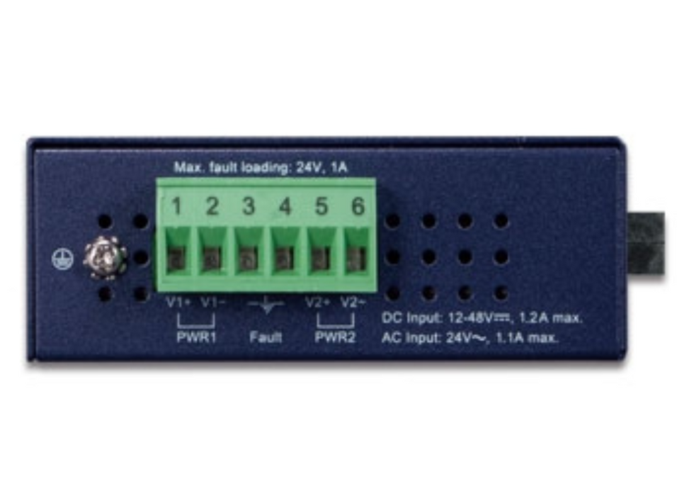 Planet 4-Port 10/100Base-TX + 2-Port 100Base-FX Industrial Ethernet Switch with Wide Operating Temperature (-40~75 degrees C) Planet Network Switches Planet