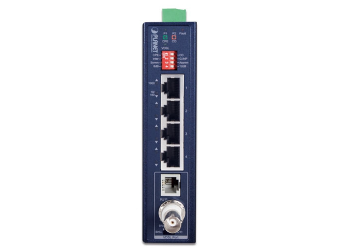 Planet Industrial 1-Port BNC/RJ11 to 4-Port Gigabit Ethernet Extender | IVC-234GT AV Extender Planet