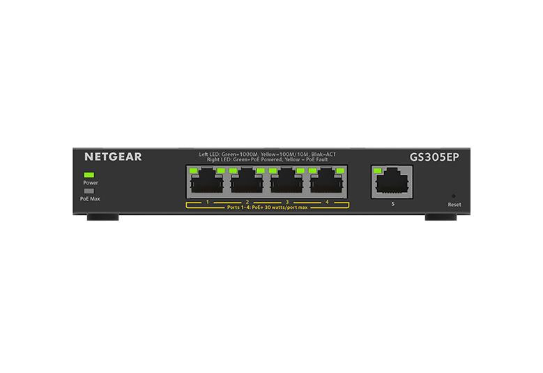 Netgear GS305EP-100UKS 5-Port Gigabit Ethernet Plus PoE Switch (63W) Network Switch Netgear