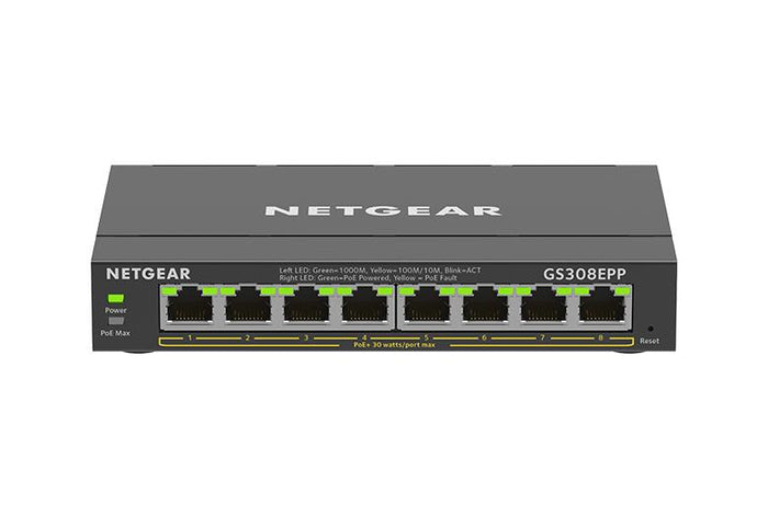 Netgear GS308EPP-100UKS 8-Port PoE+ Gigabit Ethernet Plus Switch (123W) Network Switch Netgear