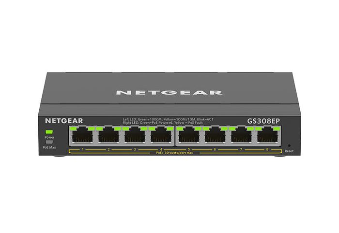 Netgear GS308EP 8-Port PoE+ Gigabit Ethernet Plus Switch Network Switch Netgear