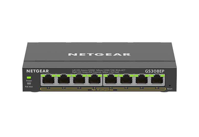 Netgear GS308EP-100UKS 8-Port PoE+ Gigabit Ethernet Plus Switch (62W)