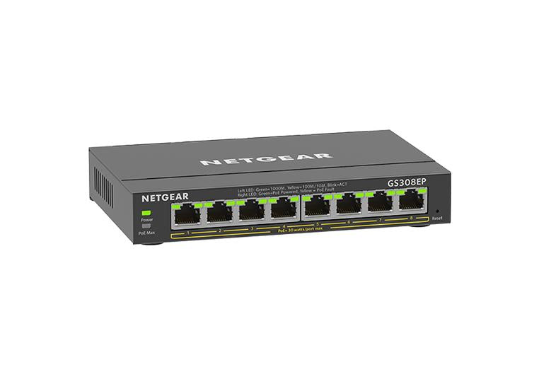 Netgear GS308EP 8-Port PoE+ Gigabit Ethernet Plus Switch Network Switch Netgear