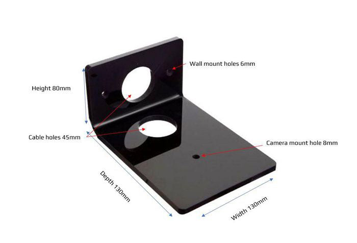 Vivolink 130x180mm Plastic Camera Shelf - VLSHELF-S BLACK Mounting Accessory Vivolink
