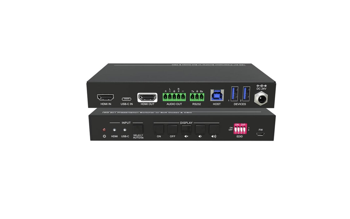 Vivolik 4K 2x1 Meeting Room HUB + Switcher | VLHUB121-MME Video Switches Vivolink