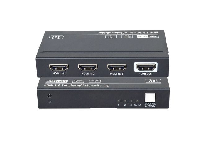Vivolink HDMI Switcher 3x1 4K@60Hz | VLSW131 Video Switch Vivolink