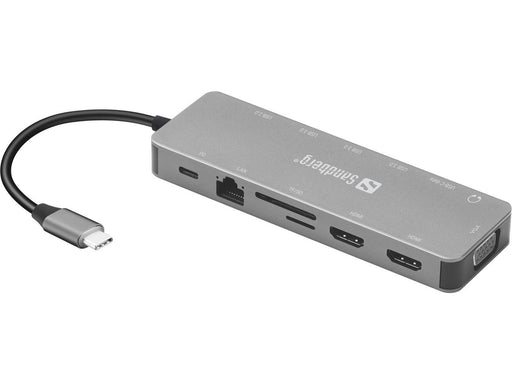 Sandberg USB-C 13-in-1 Travel Dock | 136-45 Sandberg Docks & Port Replicators Sandberg