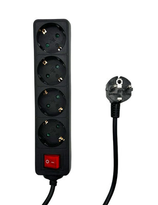 MicroConnect 5m 4-Way Schuko Power Strip, Black | MC-GRU0045BS MicroConnect Power Strip MicroConnect