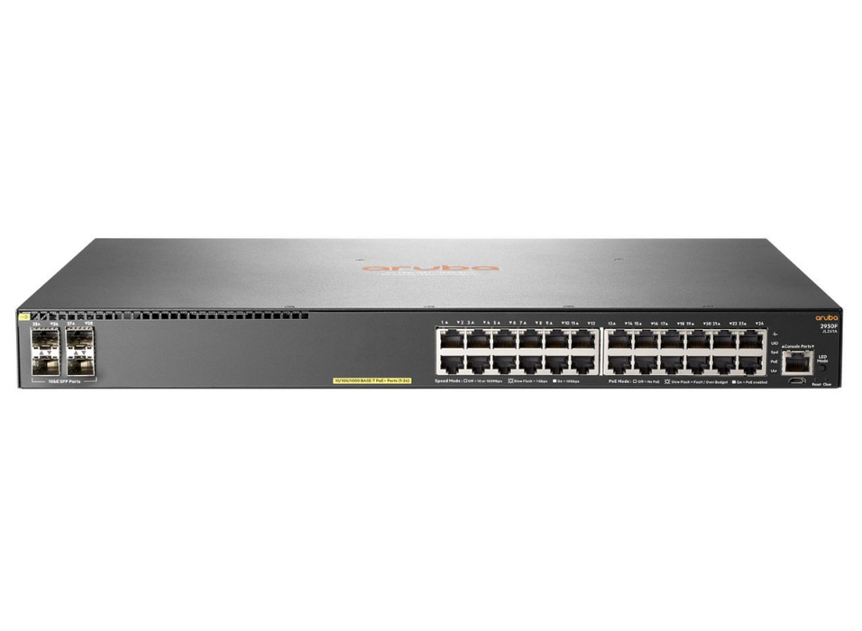 HPE Aruba 2930F 24G PoE+ 4SFP Switch | JL261A#ABB Hewlett Packard Enterprise Network Switch Hewlett Packard Enterprise