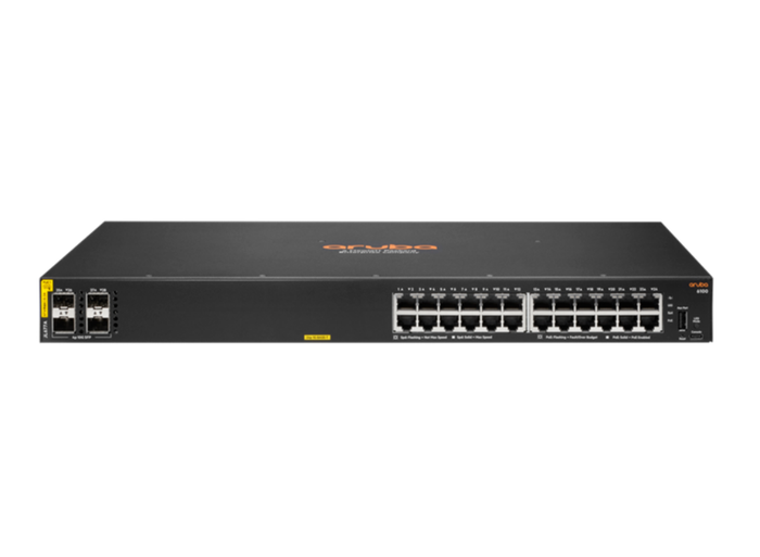 HPE Aruba Networking CX 6100 24G Class4 PoE 4SFP+ 370W Switch | JL677A Network Switch Hewlett Packard Enterprise