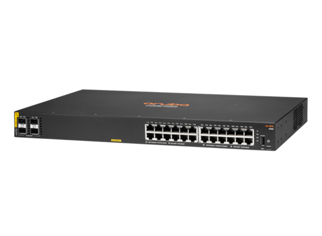 HPE Aruba Networking CX 6100 24G Class4 PoE 4SFP+ 370W Switch | JL677A Network Switch Hewlett Packard Enterprise