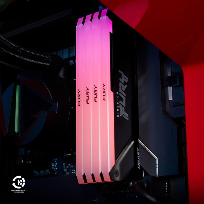 Kingston FURY Beast DDR4 RGB 16GB 3600MT/s High-Performance Gaming Memory Kit | KF436C17BB2AK2/16 Memory Module Kingston