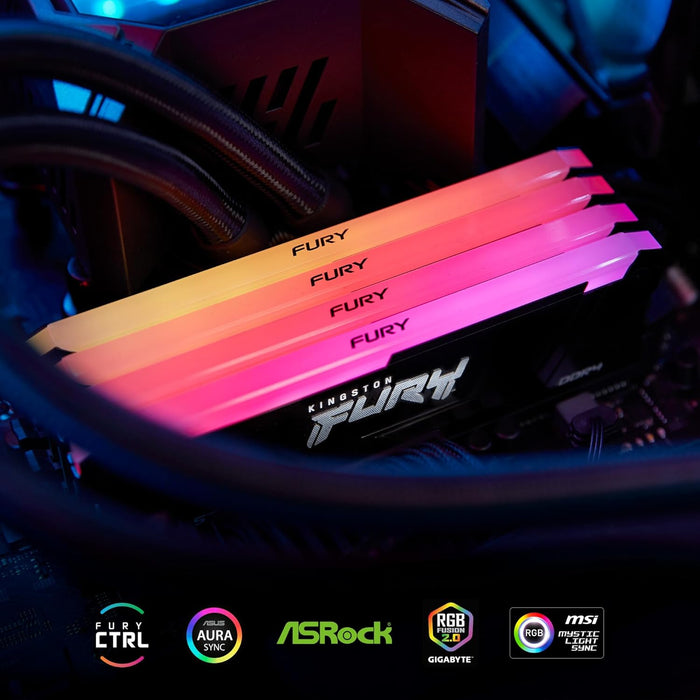 Kingston FURY Beast DDR4 RGB 16GB 3600MT/s High-Performance Gaming Memory Kit | KF436C17BB2AK2/16 Memory Module Kingston