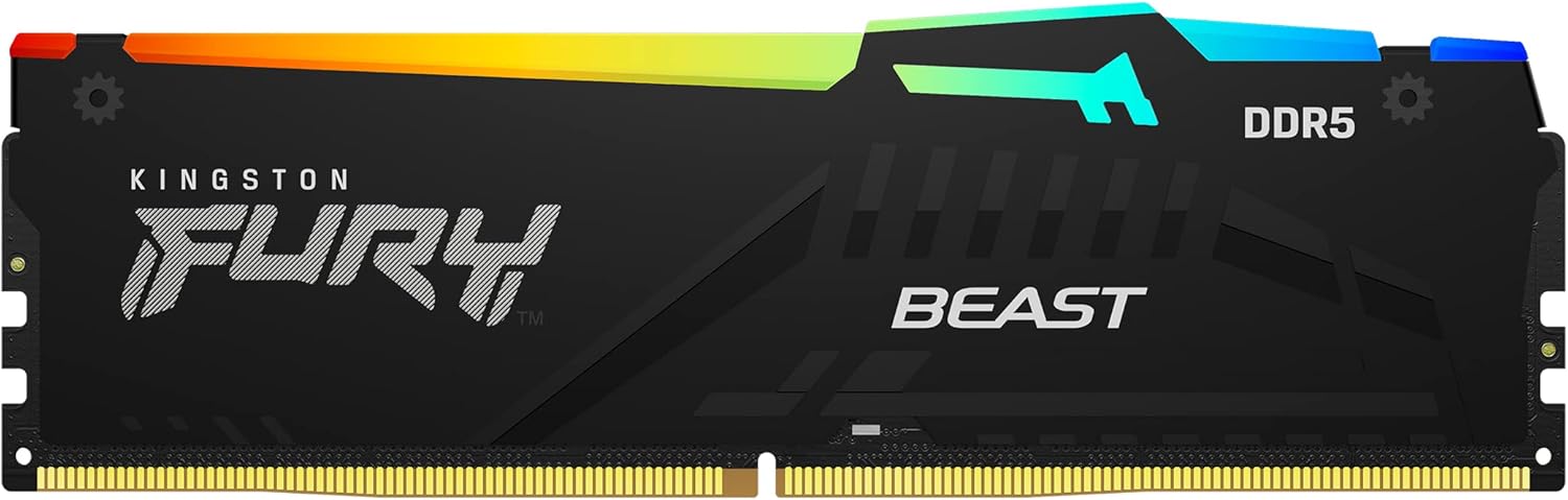 Kingston FURY Beast DDR5 RGB 128GB (4x32GB) 5600MT/s High-Performance Gaming Memory Kit | KF556C40BBAK4-128 Memory Module Kingston