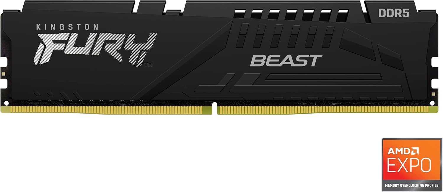 Kingston FURY Beast 64GB (2×32GB) DDR5 6000MHz CL36 Dual-Channel Desktop RAM | KF560C36BBE2K2-64 Memory Module Kingston