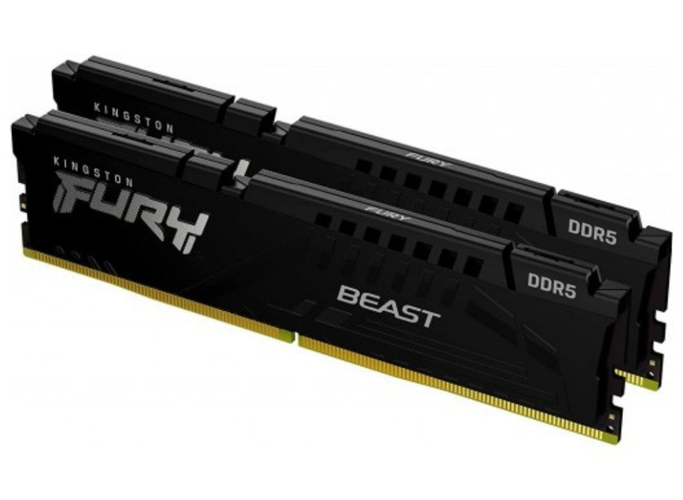 Kingston Technology FURY Beast 32GB 6000MT/s DDR5 CL40 DIMM (Kit of 2) Black Memory Module - KF560C40BBK2-32