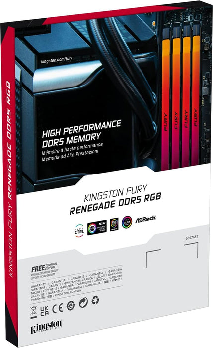 Kingston FURY Renegade DDR5 RGB 64GB 6400MT/s High-Performance Gaming Memory Kit | KF564C32RSAK2-64 Memory Module Kingston