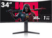 Koorui 34E6uC 34" 165Hz Refresh Rate - 1Ms Response QWHD Gaming Monitor (Open Boxed) Desktop Monitor Koorui