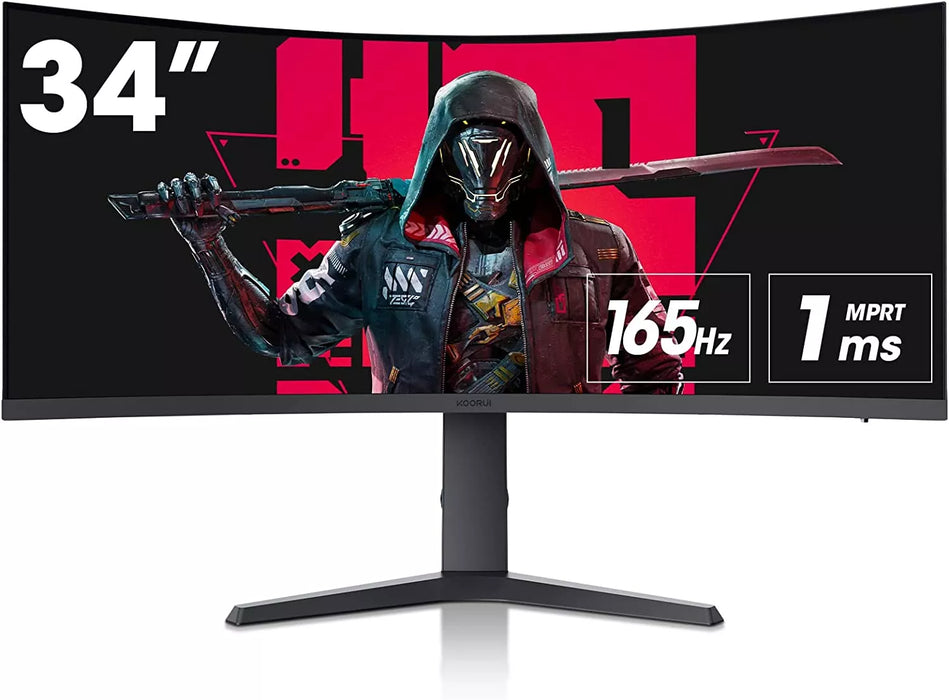 Koorui 34E6uC 34" 165Hz Refresh Rate - 1Ms Response QWHD Gaming Monitor (Open Boxed) Desktop Monitor Koorui
