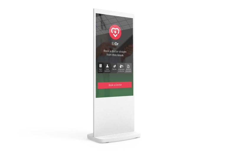 Moove SMB50HD9-TW – 50" White Freestanding PCAP Touch Screen Poster Freestanding Digital Signage Display ScreenMoove