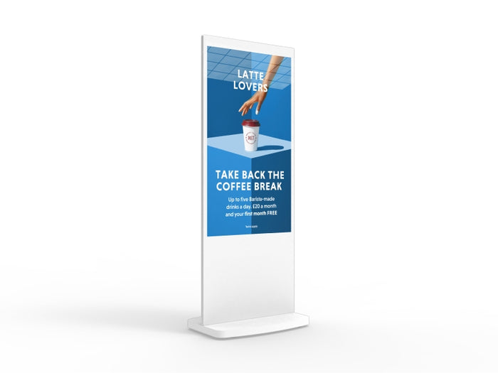 Moove SMB50HD9W – 50" White Android Freestanding Digital Poster Freestanding Digital Signage Display ScreenMoove