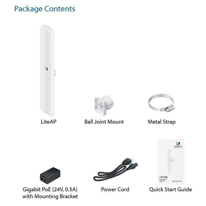 Ubiquiti LiteAP AC airMAX Outdoor 5GHz 16 dBi PoE Access Point CPE | LAP-120