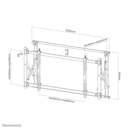 NeoMounts LED-VW1750BLACK Video Wall Mount - For 32-55" Screen Video Wall Mount NeoMounts