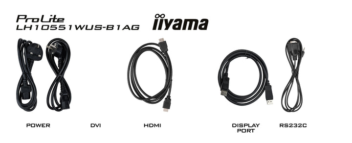 iiyama LH10551UWS-B1AG supplied cables and accessories