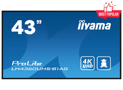 iiyama ProLite LH4360UHS-B1AG 43" 4K UHD Professional Digital Signage Display iiyama Large Format Displays iiyama