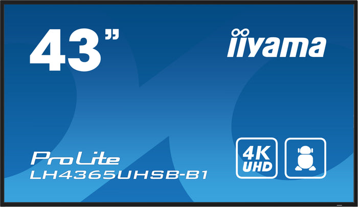 iiyama ProLite LH4365UHSB-B1 43" 4K Ultra HD Vivid-Bright 800 cd/m2 Digital Signage Display Digital Signage Display iiyama