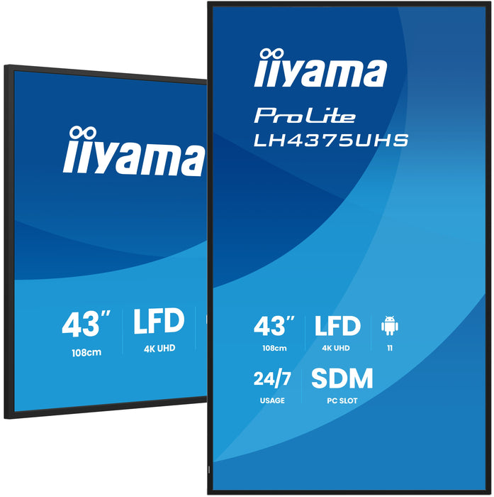 iiyama ProLite LH4375UHS-B2AG 43" 4K Ultra HD Professional Digital Signage Display iiyama Large Format Displays iiyama