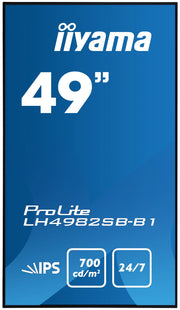 iiyama ProLite LH4982SB-B1 49" Professional Large Format Display Digital Signage Display iiyama