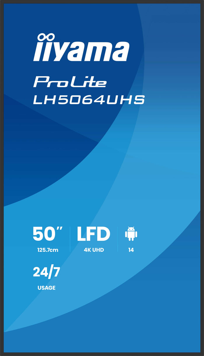 iiyama ProLite LH5064UHS-B1AG 50" 4K UHD Android 14 Professional Signage Display Digital Signage Display iiyama