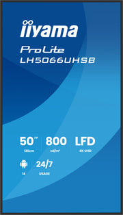 iiyama ProLite LH5066UHSB-B1AG 50" 4K UHD Professional Digital Signage Display Digital Signage Display iiyama