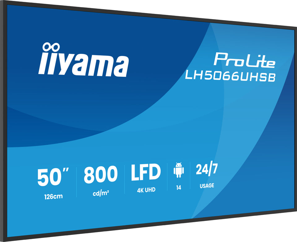 iiyama ProLite LH5066UHSB-B1AG 50 inch 4K UHD digital signage