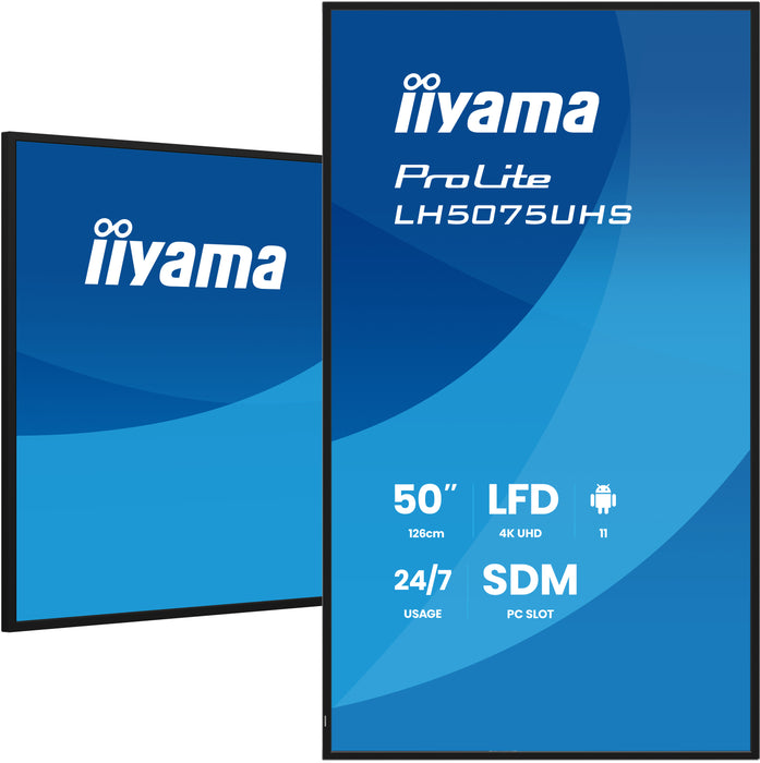 iiyama ProLite LH5075UHS-B2AG 50" 4K Ultra HD Professional Digital Signage Display iiyama Large Format Displays iiyama