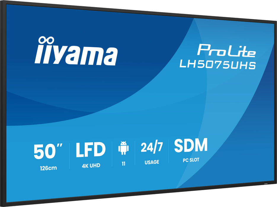 iiyama ProLite LH5075UHS-B2AG 50" 4K Ultra HD Professional Digital Signage Display iiyama Large Format Displays iiyama