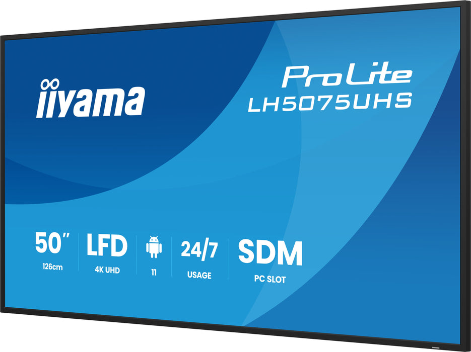 iiyama ProLite LH5075UHS-B2AG 50" 4K Ultra HD Professional Digital Signage Display iiyama Large Format Displays iiyama
