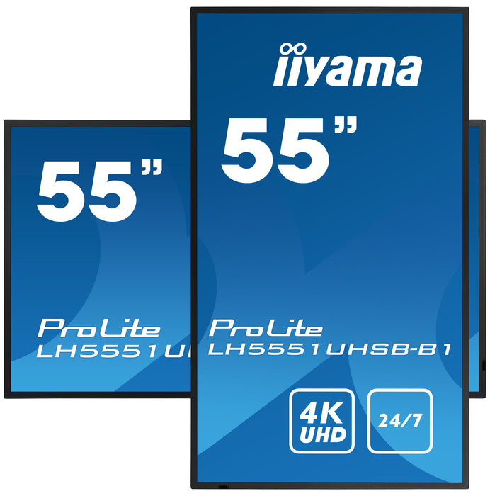 iiyama ProLite LH5551UHSB-B1 | 55" Professional 24/7 Digital Signage Display