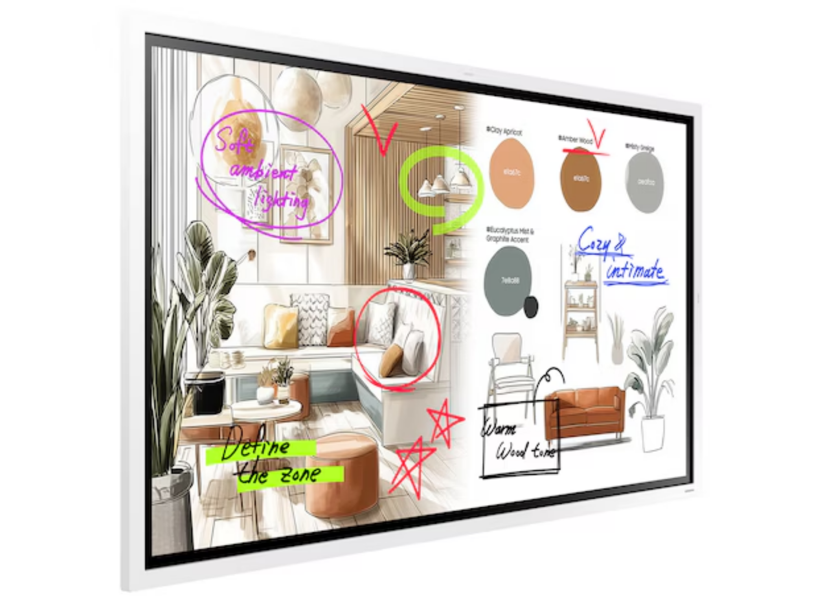 Samsung WM55FX Flip 55" 4K Ultra HD Interactive Whiteboard Display Interactive Touchscreen Display Samsung