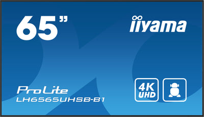 iiyama ProLite LH6565UHSB-B1 65" 4K Ultra HD Vivid-Bright 800 cd/m2 Digital Signage Display iiyama Large Format Displays iiyama