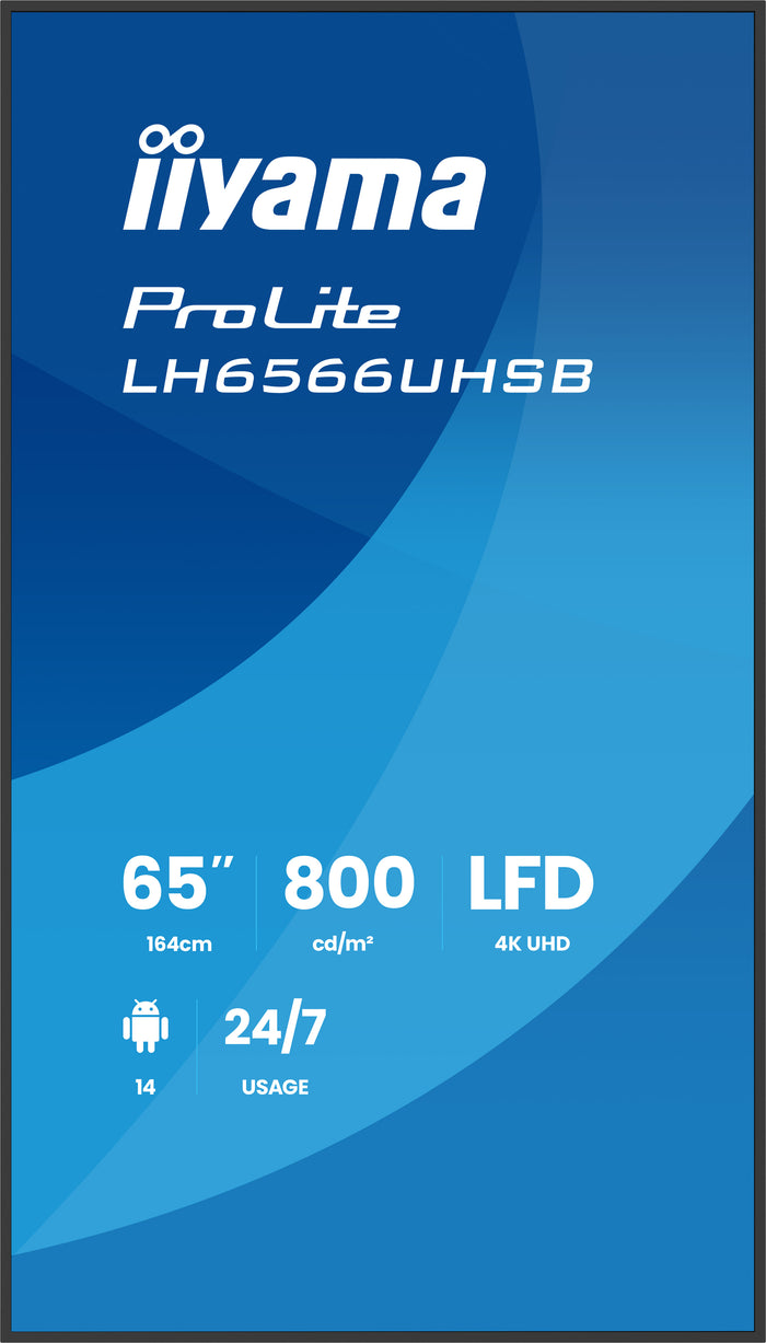 iiyama ProLite LH6566UHSB-B1AG 65" 4K UHD Professional Digital Signage Display Digital Signage Display iiyama
