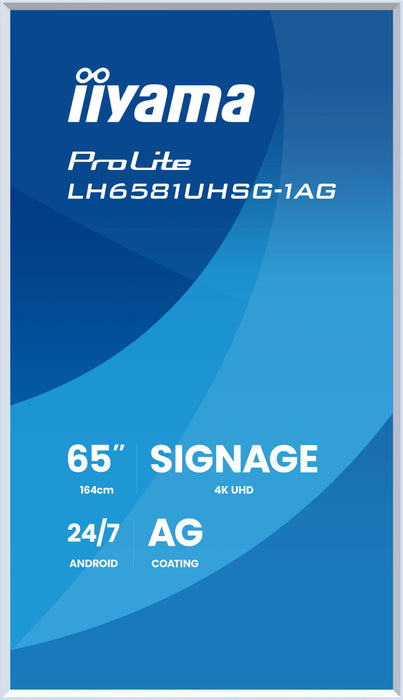 iiyama ProLite LH6581UHSG-1AG 65" 4K Ultra HD Digital Signage Display iiyama Large Format Displays iiyama