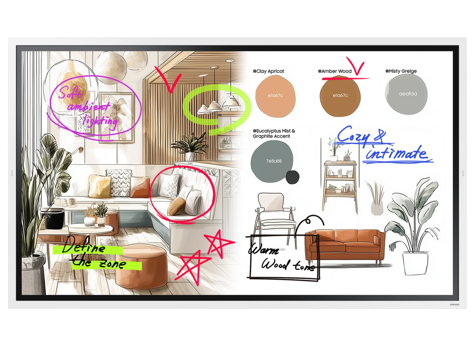Samsung WM65FX Flip 65" 4K Ultra HD Interactive Whiteboard Display Interactive Touchscreen Display Samsung