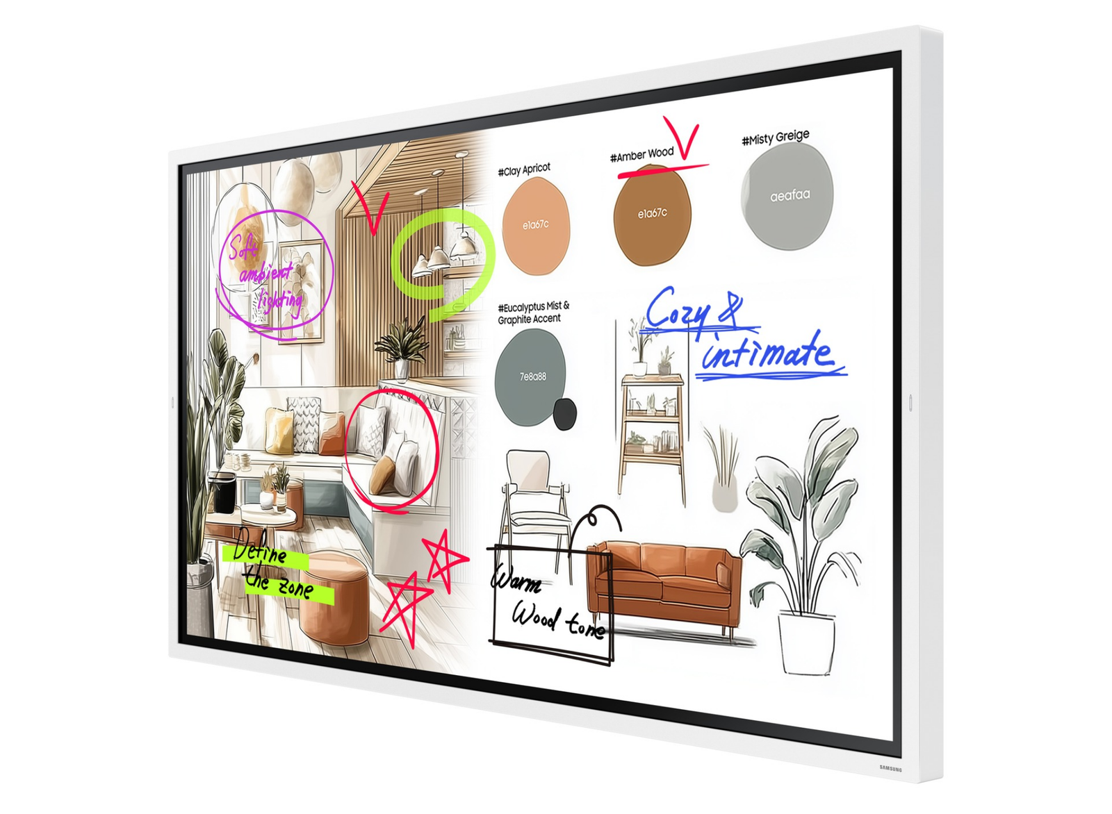 Samsung WM65FX Flip 65" 4K Ultra HD Interactive Whiteboard Display Interactive Touchscreen Display Samsung